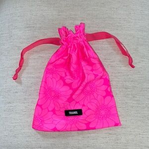 HOT PINK FLORAL TRIANGL BIKINI BAG